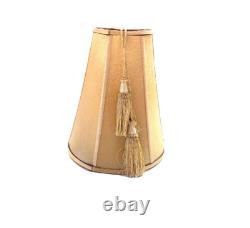 Vintage Golden Lampshade Horn Empire Tassels Red Ribbon Trim Luxury Home Lamps