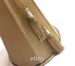 Vintage Golden Lampshade Horn Empire Tassels Red Ribbon Trim Luxury Home Lamps