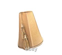 Vintage Golden Lampshade Horn Empire Tassels Red Ribbon Trim Luxury Home Lamps