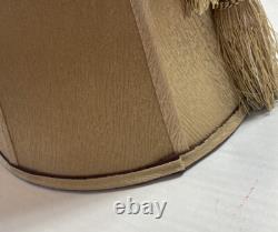 Vintage Golden Lampshade Horn Empire Tassels Red Ribbon Trim Luxury Home Lamps