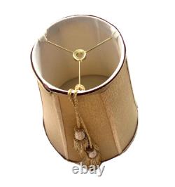 Vintage Golden Lampshade Horn Empire Tassels Red Ribbon Trim Luxury Home Lamps
