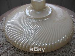 Vintage, Golden Lustre Swirl Glass Torchiere Lamp Shade