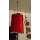 Vintage Gothic Red An Gold Velvet Hanging Swag Lamp 22 Shade Withmetalchain Works
