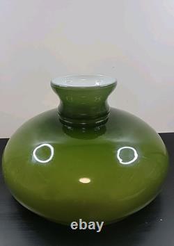 Vintage Green Over White Glass Lamp Shade Fitter