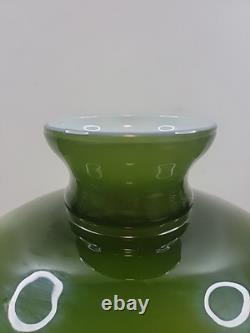 Vintage Green Over White Glass Lamp Shade Fitter
