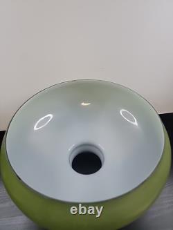 Vintage Green Over White Glass Lamp Shade Fitter