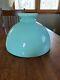 Vintage Green Turquoise High Dome Cased Glass Lamp Shade 13 3/4