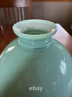 Vintage Green Turquoise High Dome Cased Glass Lamp Shade 13 3/4