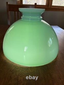 Vintage Green Turquoise High Dome Cased Glass Lamp Shade 13 3/4