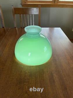 Vintage Green Turquoise High Dome Cased Glass Lamp Shade 13 3/4