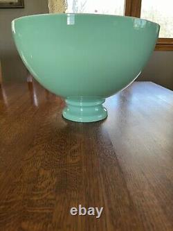 Vintage Green Turquoise High Dome Cased Glass Lamp Shade 13 3/4