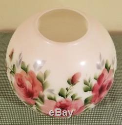 Vintage Hand Painted Flowers GWTW Gone with the Wind Glass Globe Lamp Shade 9
