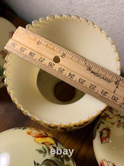 Vintage Hand Painted Rose Floral Light Lamp Shade Lot 4 RARE replacement parts