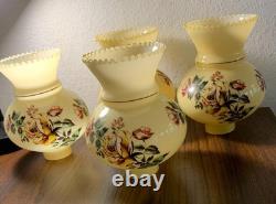 Vintage Hand Painted Rose Floral Light Lamp Shade Lot 4 RARE replacement parts