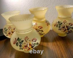 Vintage Hand Painted Rose Floral Light Lamp Shade Lot 4 RARE replacement parts