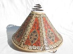 Vintage Hand Painted Tribal Animal Hide Lamp Shade LS1
