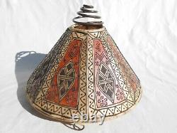Vintage Hand Painted Tribal Animal Hide Lamp Shade LS1