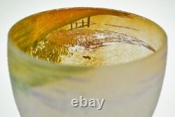 Vintage Handel Style Reverse Painted Glass Boudoir Lamp Shade