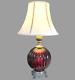 Vintage Hedco Ruby Cranberry Red Glass Orb Globe Ball Table Lamp, Shade, Beauty