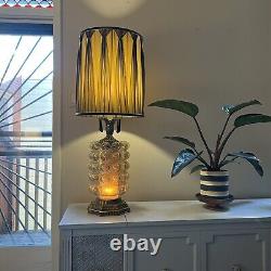 Vintage Helena Tynell Loevsky L&L Table Lamp Mid Century Amber Bubble Glass