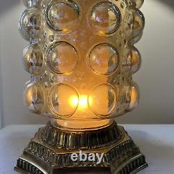 Vintage Helena Tynell Loevsky L&L Table Lamp Mid Century Amber Bubble Glass