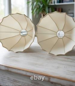 Vintage Hollywood Regency Bell Lamp Shades Neutral Collor French Braid Silk 20L