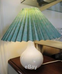 Vintage Holmegaard Helios Lamp white glass table lamp & shade Arne Branzell 1986