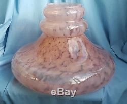 Vintage Huge Pink Marble Loetz Glass Lamp shade