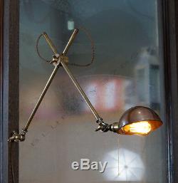 Vintage Industrial Brass Wall Lamp Articulating Brass Swivel Wall Shade Lamp