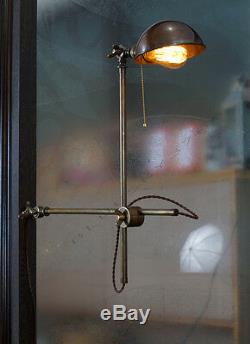 Vintage Industrial Brass Wall Lamp Articulating Brass Swivel Wall Shade Lamp