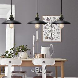 Vintage Industrial Chandelier Ceiling Light Pendant Lamp Shade Fixture in Black