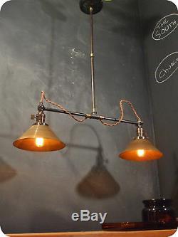 Vintage Industrial Double Shade Ceiling Sconce Machine Age Pendant Lamp Light