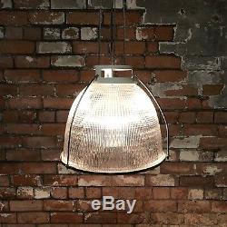 Vintage Industrial Factory Holophane Lamp, Pendant Glass Light Shade