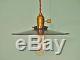 Vintage Industrial Hanging Light with Flat Lamp Shade Machine Age Minimalist