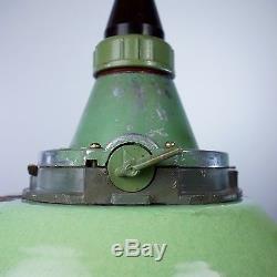Vintage Industrial Lighting, Porcelain Enamel Shade, MINT GREEN, Industrial Lamp