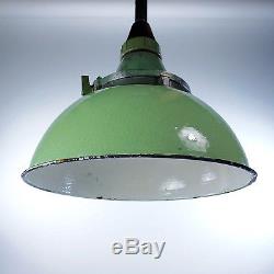 Vintage Industrial Lighting, Porcelain Enamel Shade, MINT GREEN, Industrial Lamp