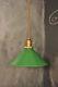 Vintage Industrial Pendant Light With Green Enameled Steel Lamp Shade