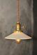 Vintage Industrial Pendant Light With Milk Glass Shade Made In The Usa