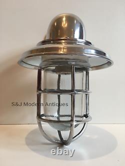 Vintage Industrial Wall Light Bulkhead Marine Aluminium Nautical Silver Lamp