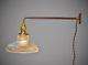 Vintage Industrial Wall Mount Light Holophane Ribbed Glass Lamp Shade