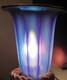 Vintage Iridescent Blue Aurene Art Glass Lamp Shade Trumpet 2 Fitter 5.75 H