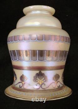 Vintage Iridescent Painted Aurene Art Glass Lamp Shade