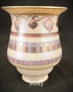 Vintage Iridescent Painted Aurene Art Glass Lamp Shade