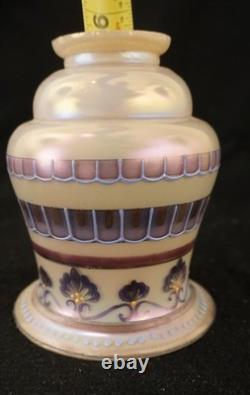 Vintage Iridescent Painted Aurene Art Glass Lamp Shade