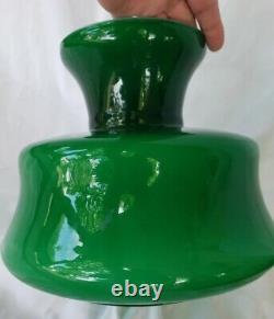 Vintage Italian Green Cased Glass Lamp Shade 6 Fitter Student 9 x 9 1/2 ITALY