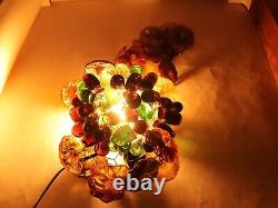 Vintage Italian Murano Glass Lamp Shade Grape Cluster Chandelier With Flowers