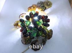 Vintage Italian Murano Glass Lamp Shade Grape Cluster Chandelier With Flowers