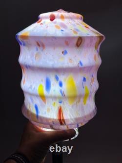 Vintage Italy Murano Art Pink Glass End of the Day Spatter Lamp Shade 11