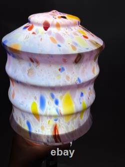 Vintage Italy Murano Art Pink Glass End of the Day Spatter Lamp Shade 11