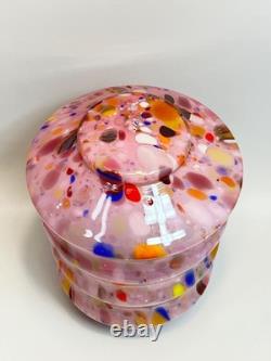 Vintage Italy Murano Art Pink Glass End of the Day Spatter Lamp Shade 11